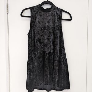 Black Mock Neck Blouse